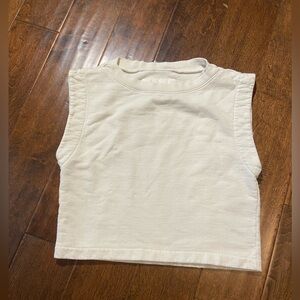 Rachel Comey Cannon Sweatshirt SZ XS cropped vest top distressed Salt/ivory